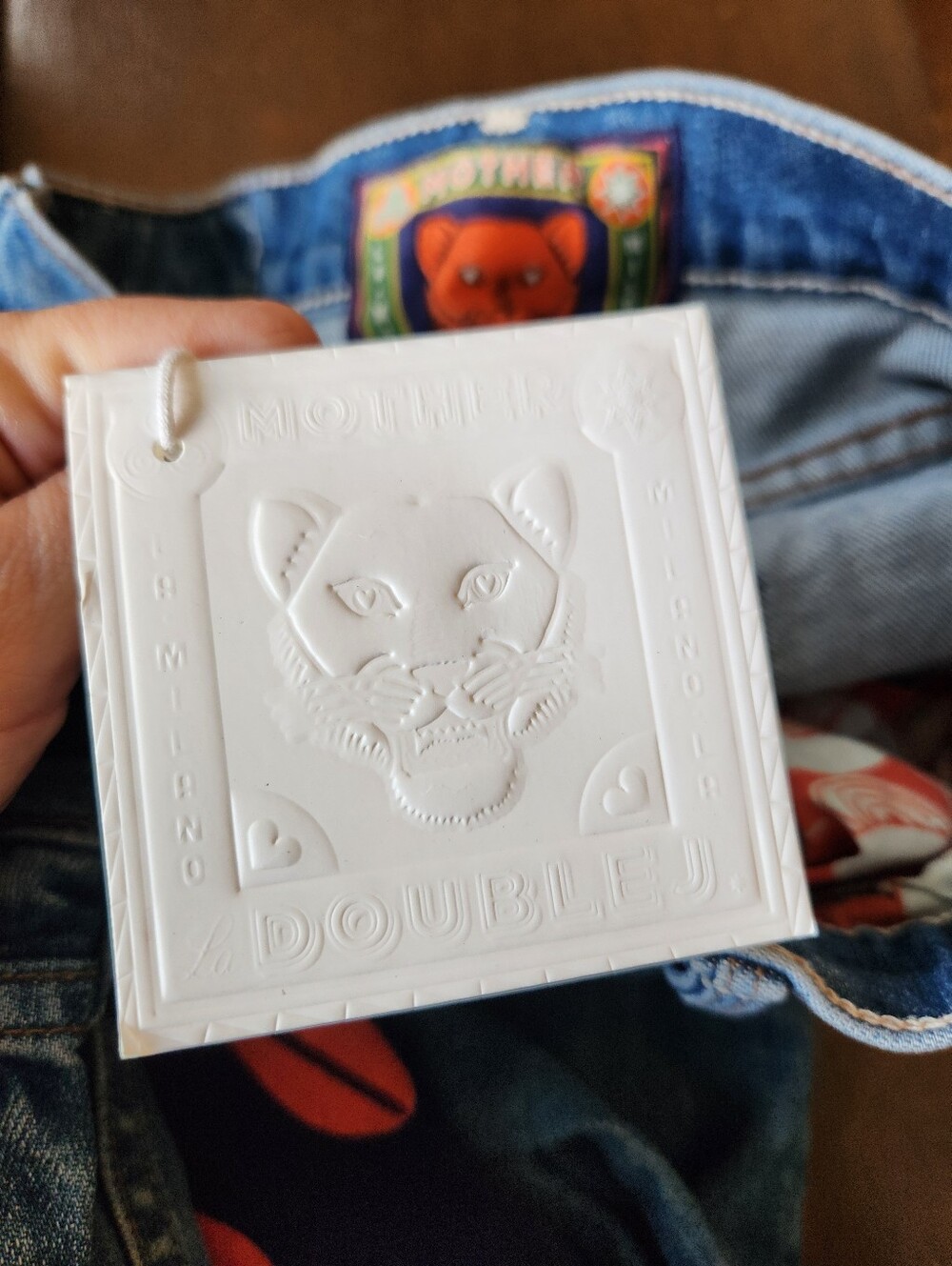 LADOUBLEJ x MOTHER The Tomcat Roller Jeans Deep in The Pacific NEW NWT - Picture 8 of 9